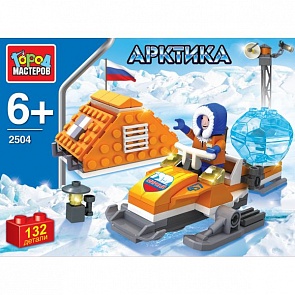 Конструктор из серии Арктика: Полярник на снегоходе, 138 деталей (Город Мастеров, UU-2504-Rsim)